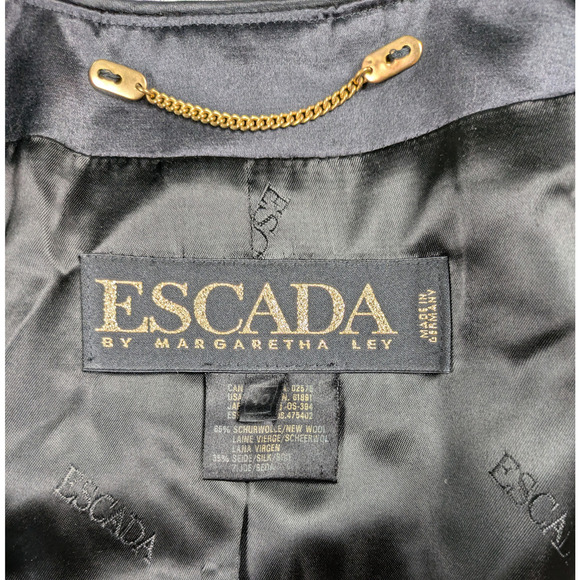 Vintage Escada Black and Gold Geometric Design Blazer Size 40 - Picture 3 of 7